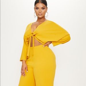 NEW! Pretty Little Thing Mustard Batwing Jumpsuit